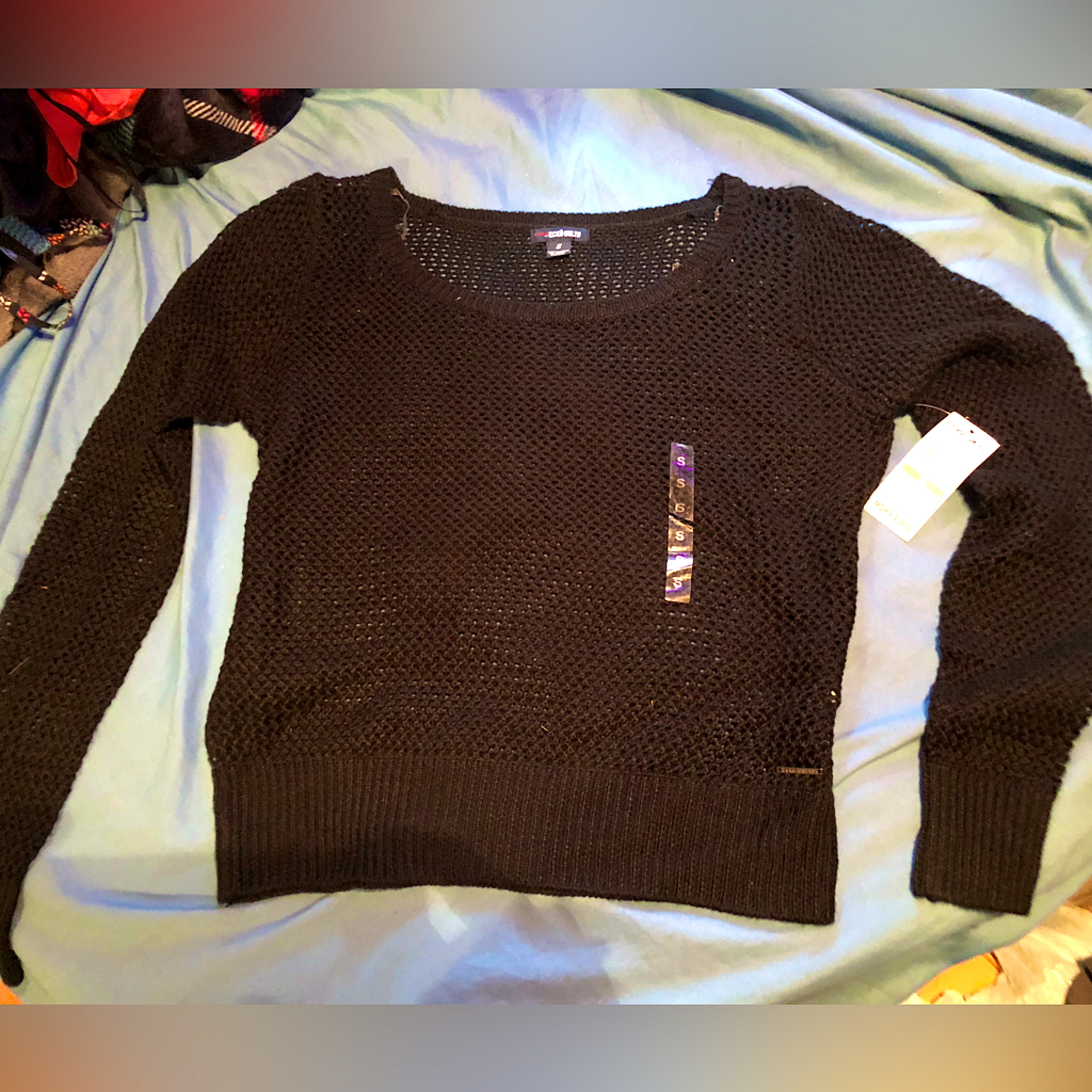 Brand New WTag Ecko Red By Ecko Unlimited Black Knitted Mesh Sweater
